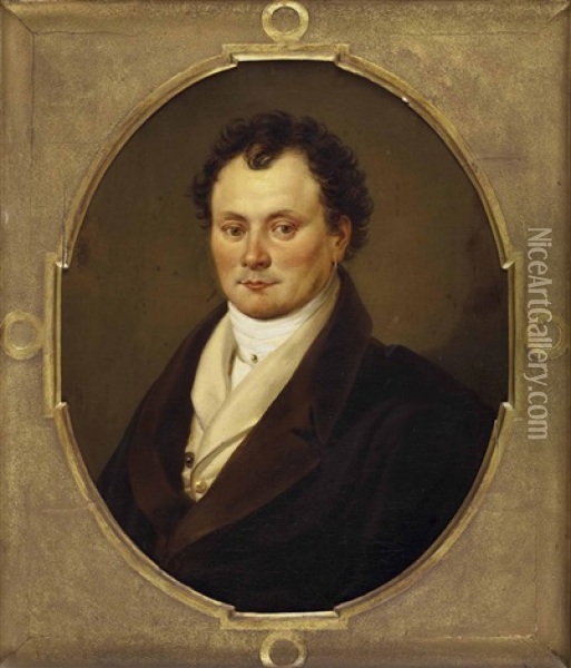 Portrat Eines Jungeren Herrn Oil Painting - Leopold Poehacker