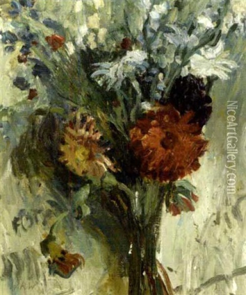 Sommerlicher Blumenstrauss Oil Painting - Walter Kurt Wiemken