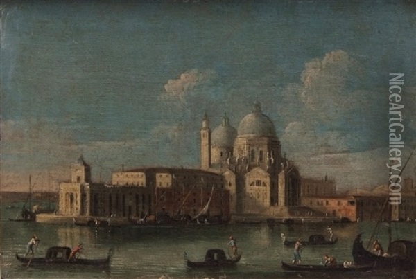 A View Of The Dogana And Santa Maria Della Salute Oil Painting - Giacomo Guardi