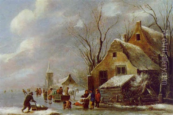 Eisvergnugen Oil Painting - Nicolaes Molenaer