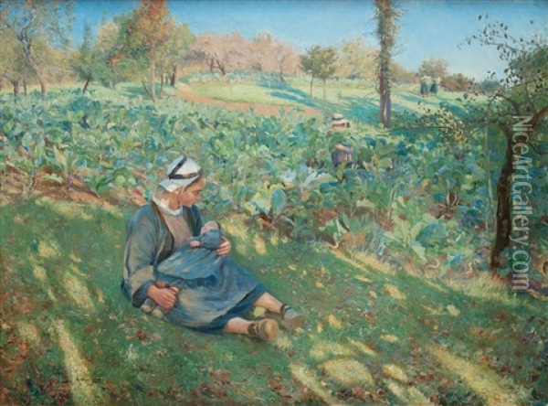 Rural Scene From Brittany, France Oil Painting - Gerda Roosval-Kallstenius