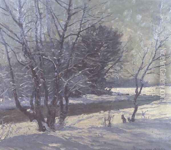 Winter Landscape Oil Painting - Paul Johann Walch