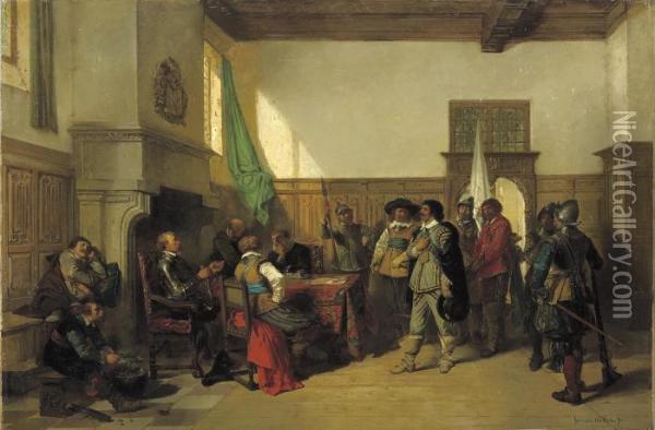 The Important Covenant Oil Painting - Herman Frederik Carel ten Kate