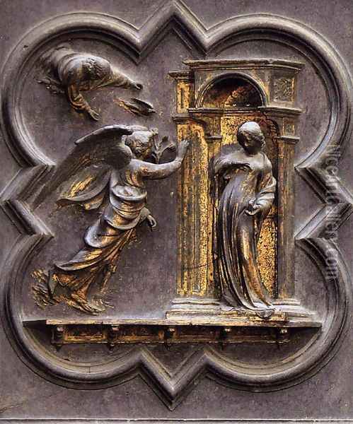 The Annunciation Oil Painting - Lorenzo Ghiberti