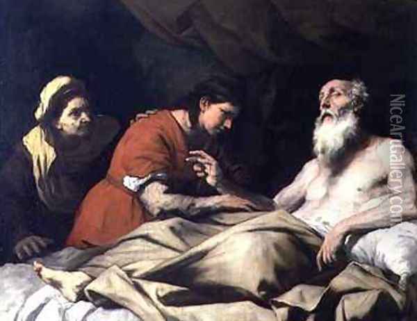 Issac Blessing Jacob Oil Painting - Luca Giordano