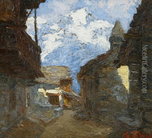 In Den Alpen Oil Painting - Carlo Bazzi