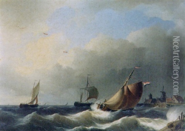 Marine Oil Painting - Herman Henry op der Heyde