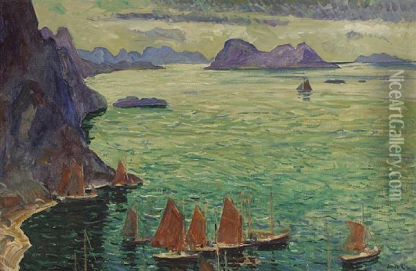 Rockbound Coast Oil Painting - Jonas Lie