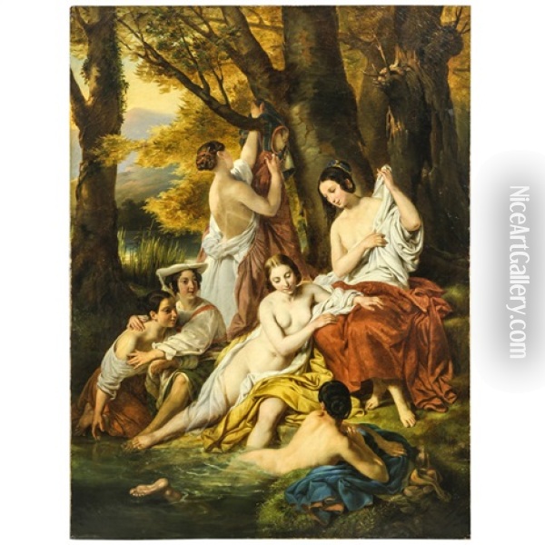 Bathing Oil Painting - Francois Dubois