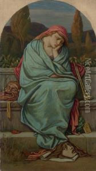 Muse Of Tragedy Oil Painting - Elihu Vedder