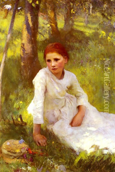 Noon In The Hayfield 1897 Oil Painting - Sandor Nagy