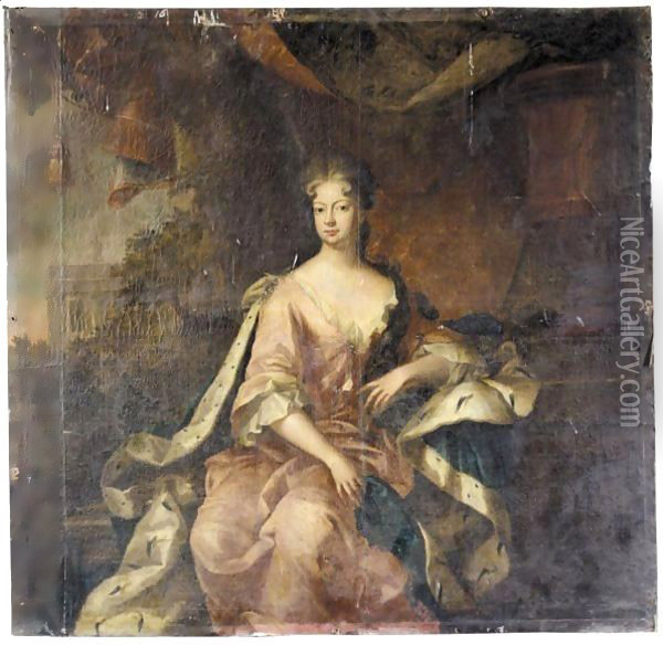 Portrait of Sophia Dorothea, queen of Russia (1685-1757) Oil Painting - Herman Hendrik Quiter