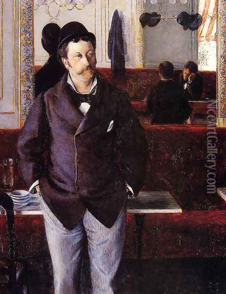 In A Cafe Oil Painting - Gustave Caillebotte