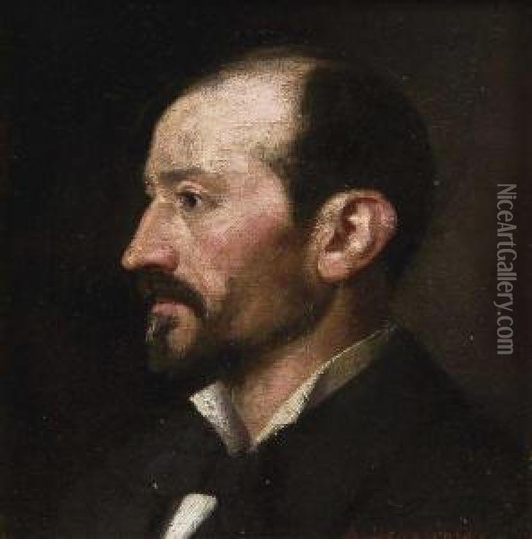 Portrait D'homme Oil Painting - Basile Lemeunier