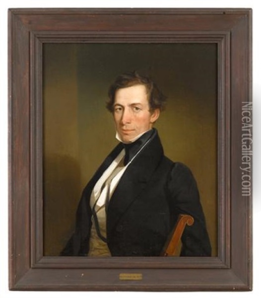 Portrait Of David Schley (1797-1852), Frederick County, Maryland Oil Painting - Jacob Eichholtz