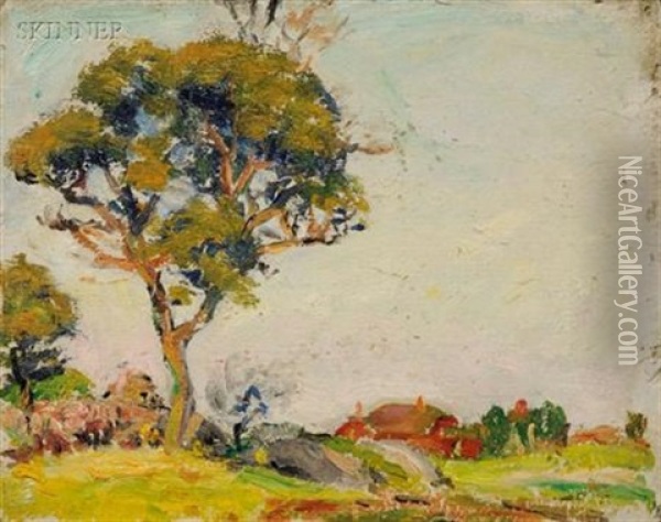 Landscape (+ 3 Others; 4 Works) Oil Painting - Robert Henry Logan