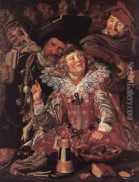 Shrovetide Revellers c. 1615 Oil Painting - Frans Hals