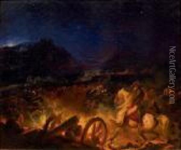 Scene De La Bataille Du Mont - Thabor Oil Painting - Auguste Raffet