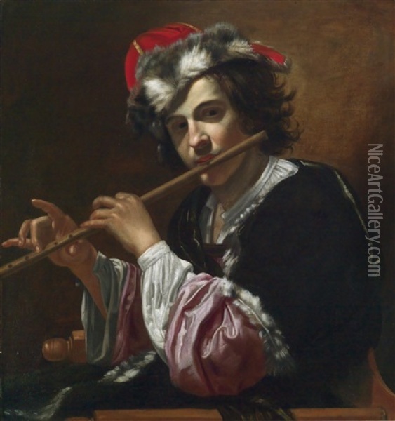 Der Flotenspieler Oil Painting - Vincenzo Dandini
