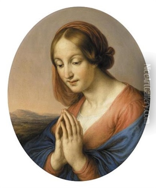 La Madonna Orante Oil Painting - Giovanni Carnovali