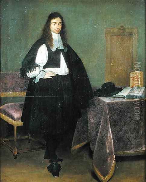 Portrait of a Man, c.1660 Oil Painting - Gerard Terborch