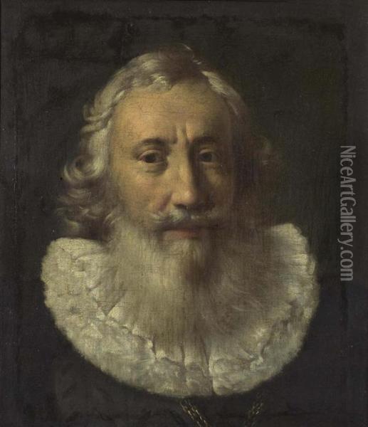 Portrait Eines Mannes Mit Bart (burgermeister). Oil Painting - Samuel Hoffmann