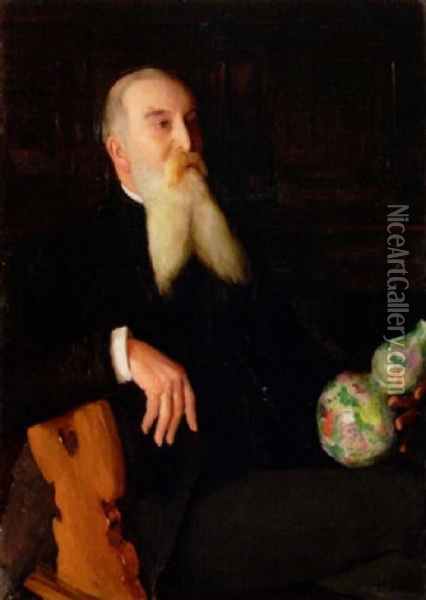 Bildnis Gustave Revillod Oil Painting - Ernest Bieler