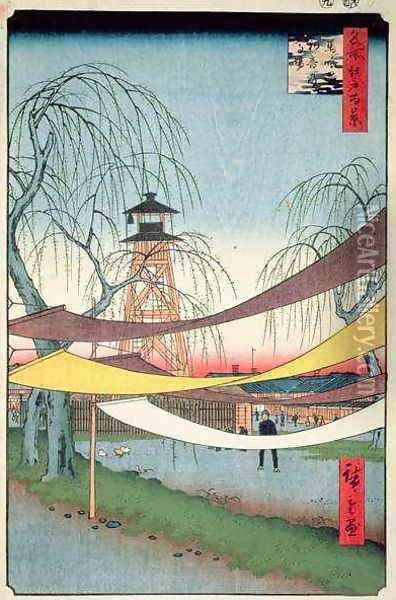 Hatsune Riding Grounds Bakuro cho No 6 from One Hundred Views of Edo Oil Painting - Utagawa or Ando Hiroshige