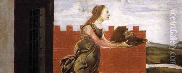 Salome with the Head of St John the Baptist c. 1488 Oil Painting - Sandro Botticelli