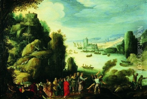 Le Christ Sur Le Lac De Tiberiade Oil Painting - Paul Bril