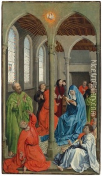 Pentecost Oil Painting - Rogier van der Weyden