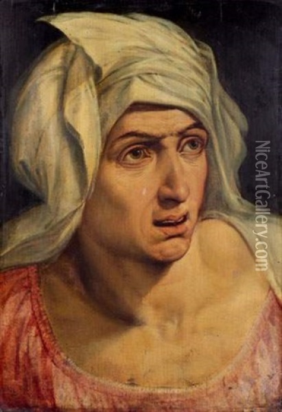 Etude De Tete De Femme Oil Painting - Frans Floris the Elder