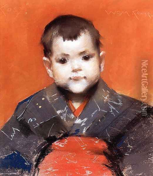 My Baby (or Cosy) Oil Painting - William Merritt Chase