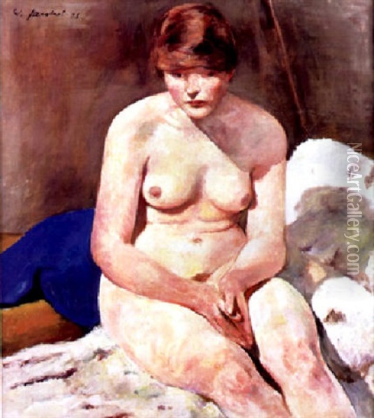 Sitzender Weiblicher Akt Oil Painting - Willi Jaeckel