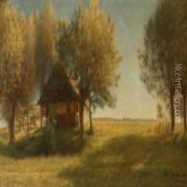 Aftensol Oil Painting - Julius Paulsen