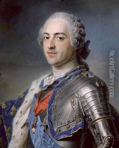 Portrait of King Louis XV 1710-74 1748 Oil Painting - Maurice Quentin de La Tour