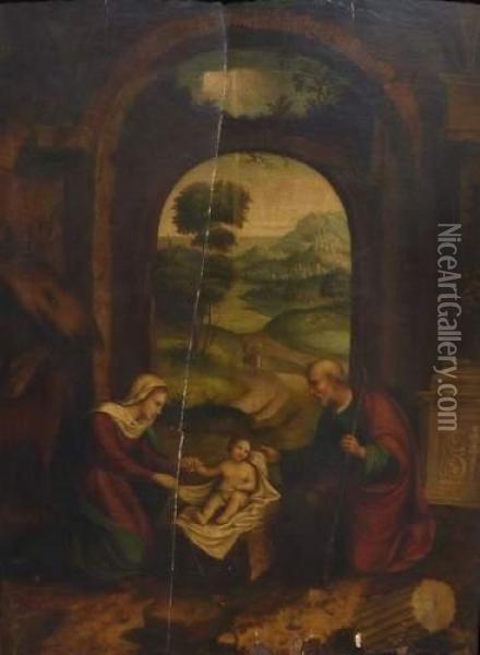 La Sainte Famille Oil Painting - Fra Bartolommeo della Porta