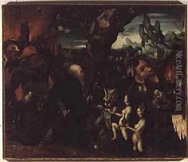 Temptation of St. Anthony Oil Painting - Herri met de Bles