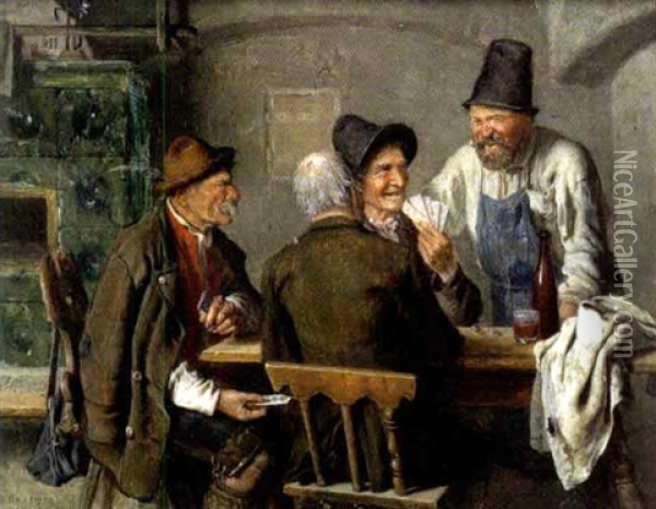 Die Kartenspieler Oil Painting - Peter Kraemer the Elder