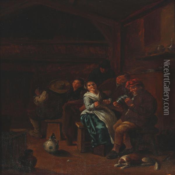 Merry People At The Inn Oil Painting - Jan Miense Molenaer