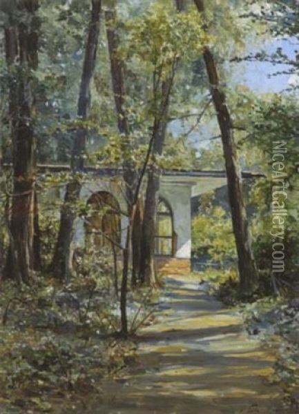 Pavillon Im Sommerwald Oil Painting - Wladyslaw Mikhailovitch Galimski