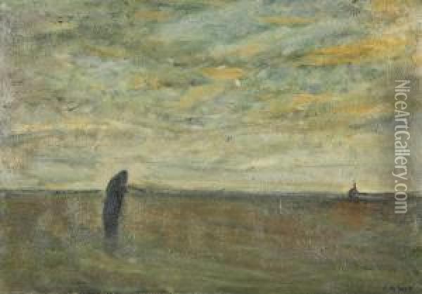 Man On The Meadow Oil Painting - Alois De Laet