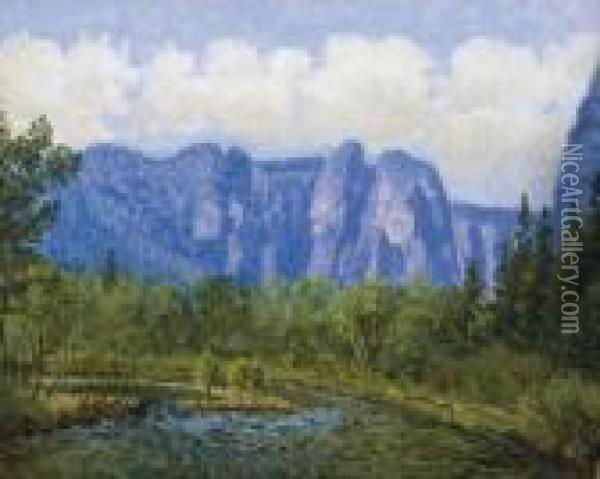 Yosemite Oil Painting - Theodore Wores