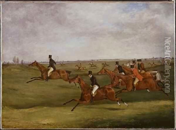 The Grand Leicestershire Steeplechase 7 Oil Painting - Henry Thomas Alken