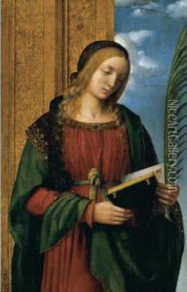 A Female Martyr Oil Painting - Bernardino Luini
