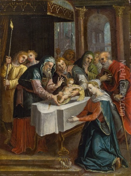 Prasentation Im Tempel Oil Painting - Ambrosius Francken the Elder