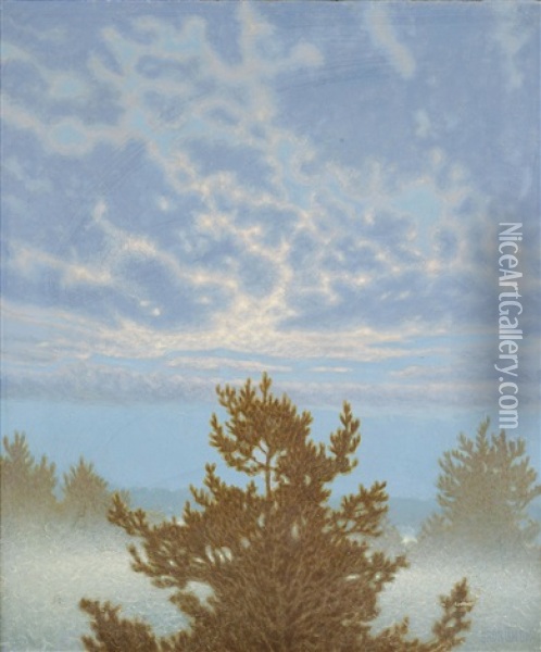 Vinterdag Oil Painting - Bror Lindh