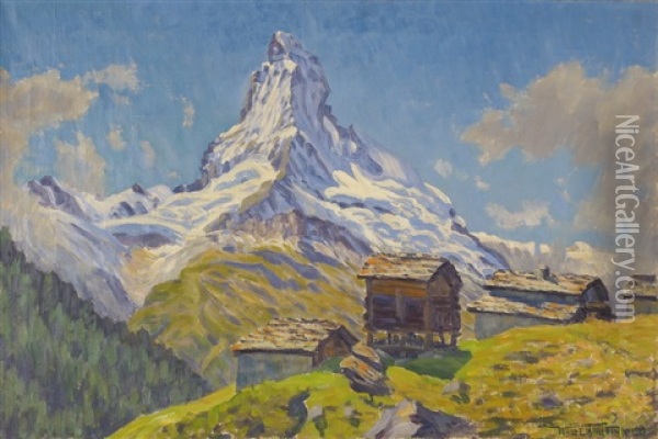 Ansicht Des Matterhornes Oil Painting - Waldemar Theophil Fink
