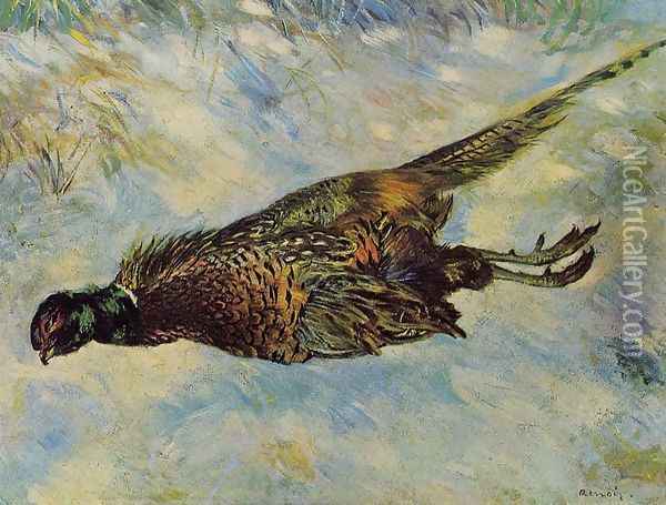 Pheasant In The Snow Oil Painting - Pierre Auguste Renoir