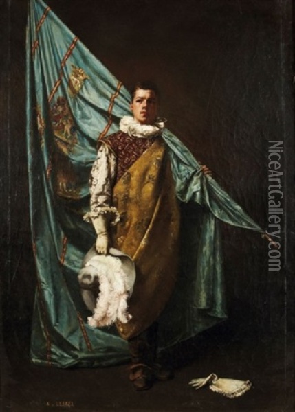 Le Mousquetaire Oil Painting - Adolphe Alexandre Lesrel